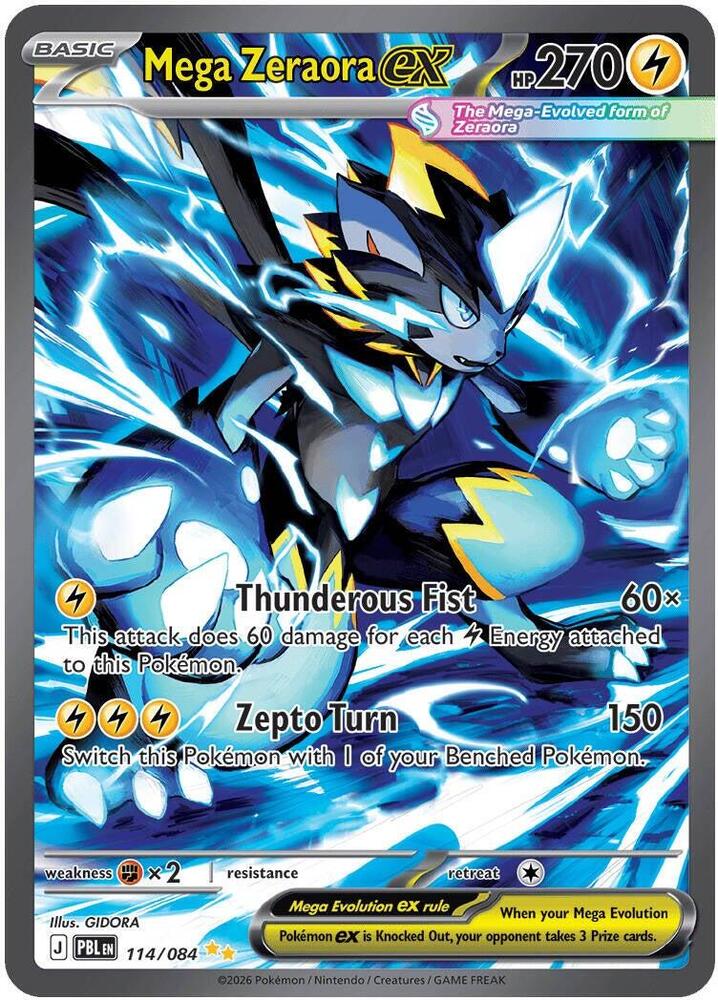 Pokémon: Mega Zeraora ex - 114/084 - ME05: Pitch Black - VGMX
