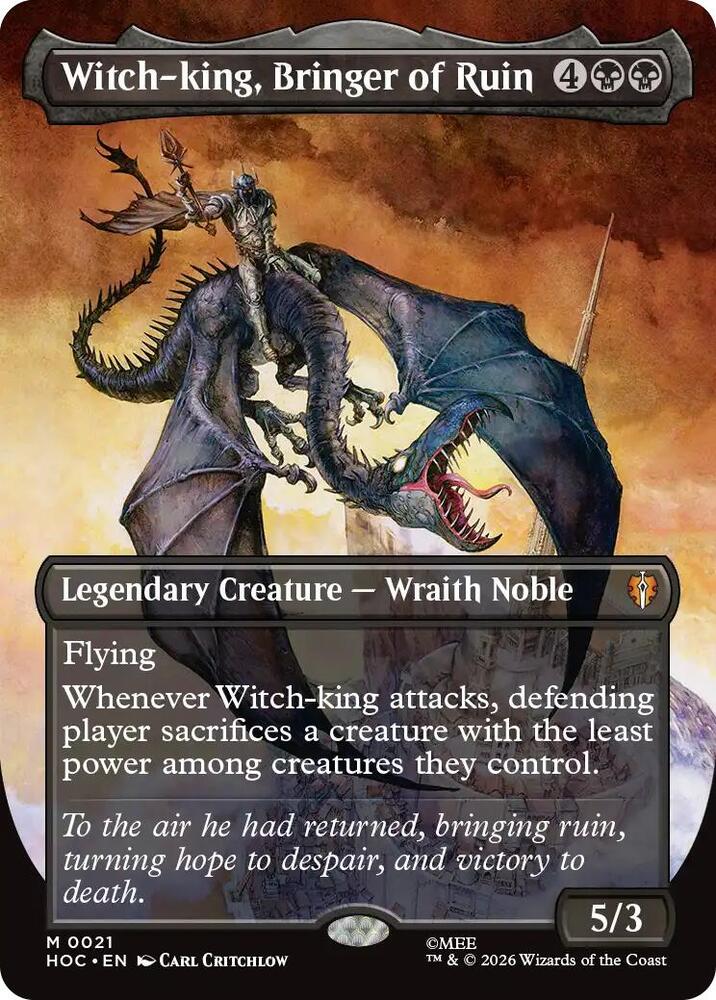 Magic: The Gathering: Witch-king, Bringer of Ruin (Borderless) - The Hobbit: Eternal-Legal - VGMX