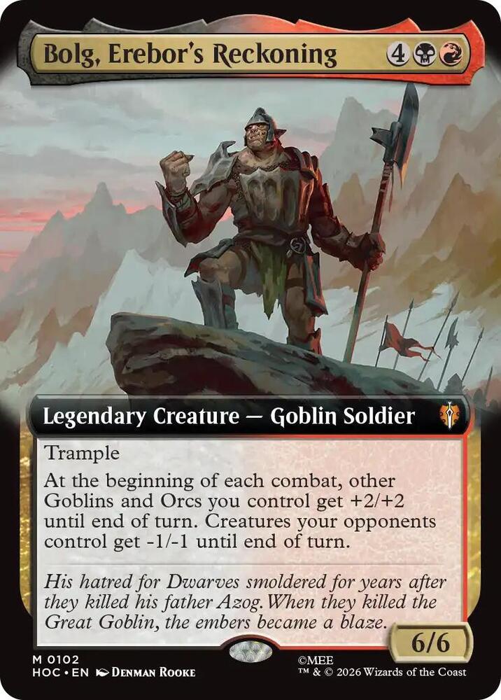 Magic: The Gathering: Bolg, Erebor's Reckoning (Extended Art) - The Hobbit: Eternal-Legal - VGMX