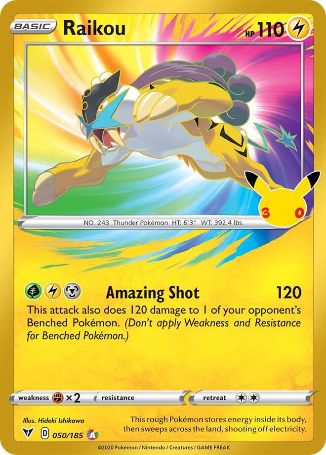 Pokémon: Raikou - 050/185 - ME: 30th Celebration Classic Collection - VGMX