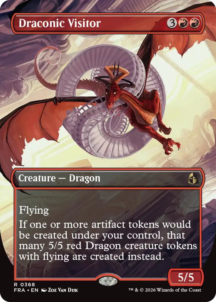 Magic: The Gathering: Draconic Visitor (Borderless) - Reality Fracture - VGMX