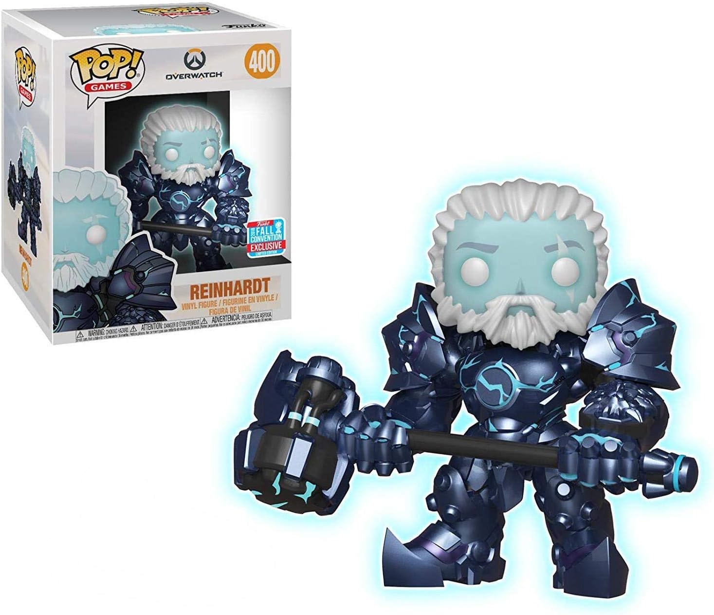 NYCC 2018 - Funko POP Games: Overwatch - Reinhardt [6 Inch Glow In The Dark] #400 - Shared Exclusive!