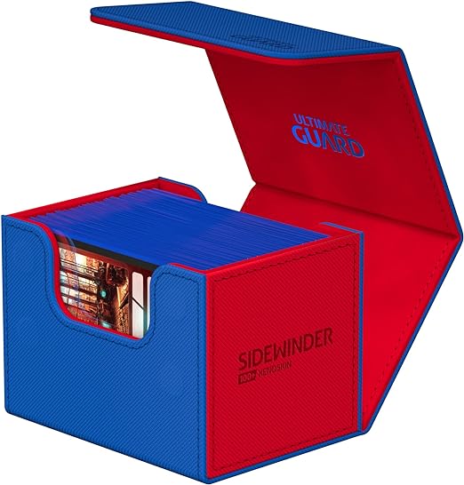 Ultimate Guard Sidewinder Synergy 100+, Deck Box for 100 Double-Sleeved TCG Cards, Blue/Red