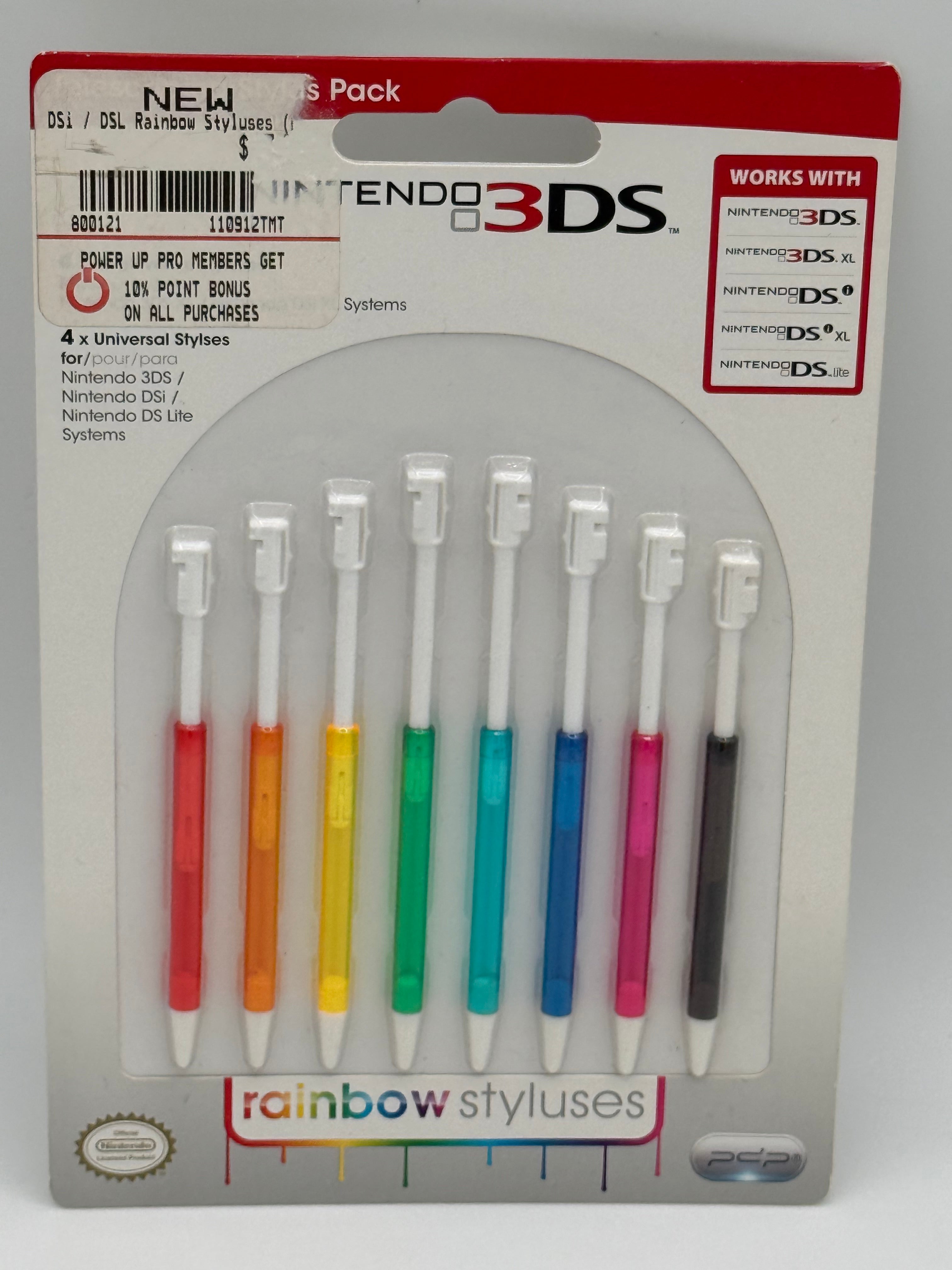 PDP Nintendo 3DS Rainbow Telescoping Universal Styluses 8 Pack
