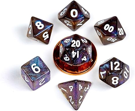 7 COUNT MINI DICE POLY SET: Stardust Galaxy