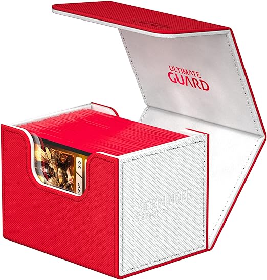 Ultimate Guard Sidewinder Synergy 100+, Deck Box for 100 Double-Sleeved TCG Cards, Red/White