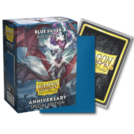 Dragon Shield: Matte Dual 25th Anniversary - Blue Silver 100CT - VGMX