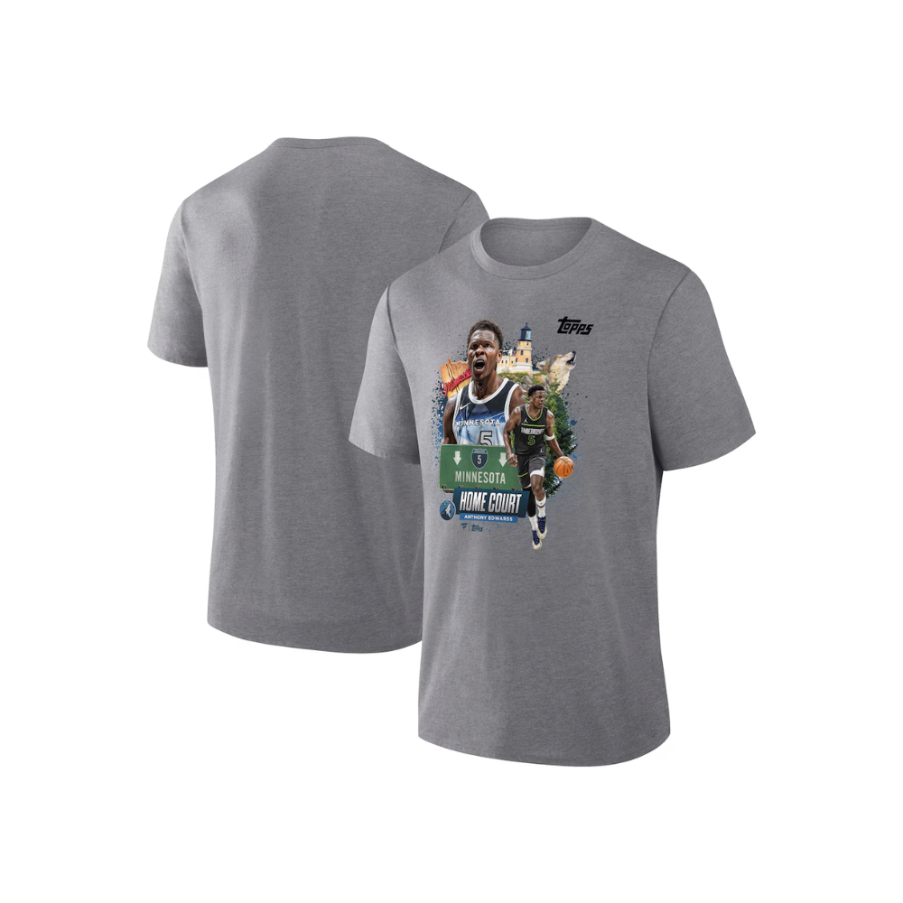 Anthony Edwards Minnesota Timberwolves Topps Home Court - Gray Tee - VGMX