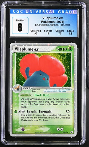 Pokemon: Vileplume ex - 100/101 - EX Hidden Legends - CGC 8