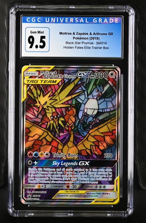 Pokemon: Moltres & Zapdos & Articuno GX SM210 - CGC 9.5 - VGMX