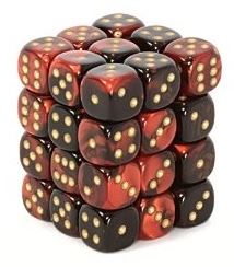 Chessex: Gemini Black-Red/Gold 12Mm D6 Dice Block (36)