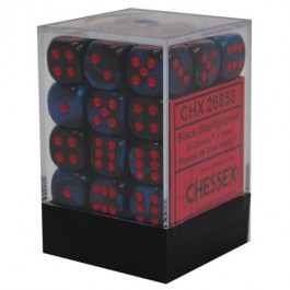 Chessex: Gem Black Starlight / Red 12Mm (36)