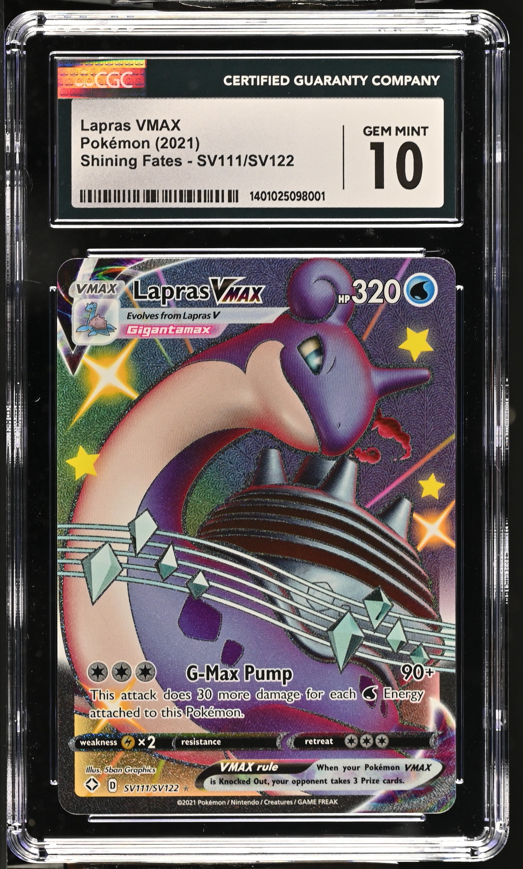 Lapras VMAX #SV111 CGC 10 - Shining Fates