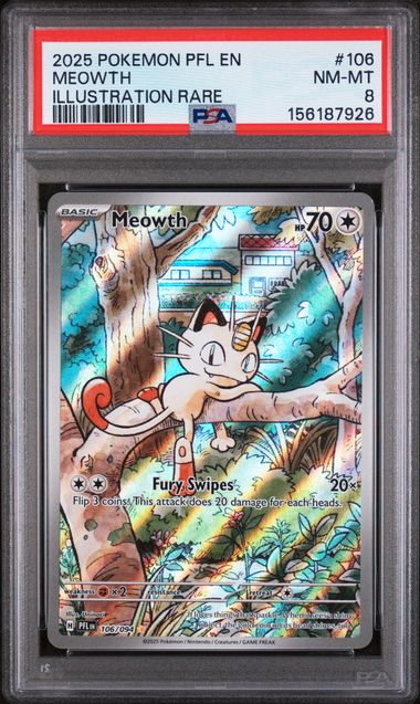 Pokémon: Meowth - 106/094 - Phantasmal Flames - PSA 8 - VGMX