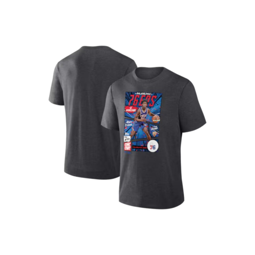 VJ Edgecombe Philadelphia 76ers Topps Comic Court  - Charcoal Tee - VGMX