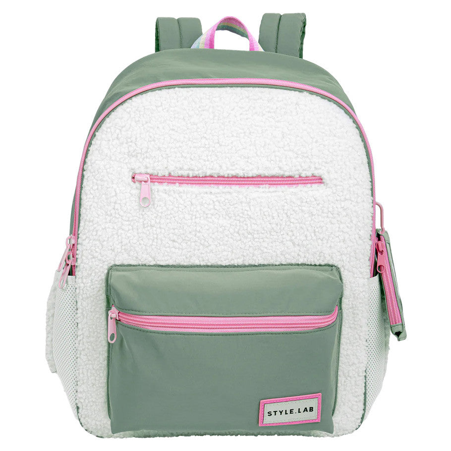 Lulu: Fill Size Sherpa Backpack: Green - VGMX