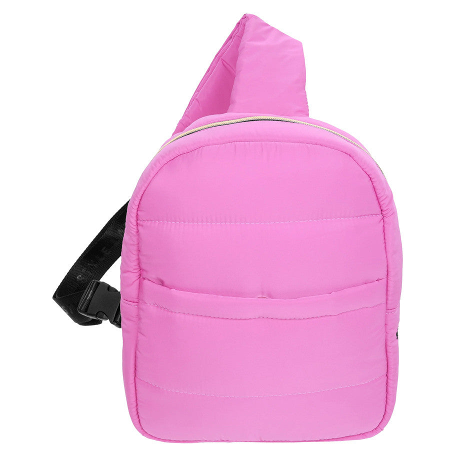 Bekah: Puffer Crossbody Backpack: Pink - VGMX