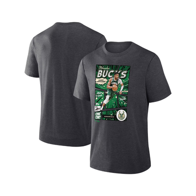 Giannis Antetokounmpo Milwaukee Bucks Topps Comic Court - Charcoal Tee