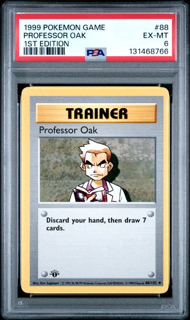 Pokemon: Professor Oak - 88/102 - Base Set 1st Edition - PSA 6