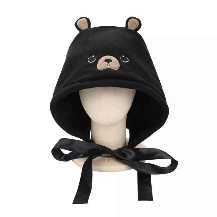 3D Bear Hood with Chin Ties Novelty Beanie - VGMX