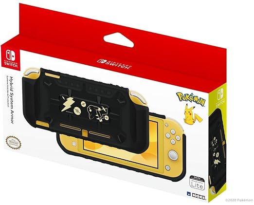 Nintendo Switch Lite Hori Pokemon Pikachu Hybrid System Armor (Black and Gold)