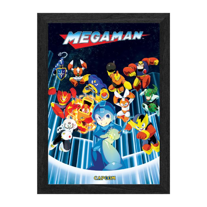 Mega Man: Robot Master Ambush Framed Lenticular Poster 10"x 12"