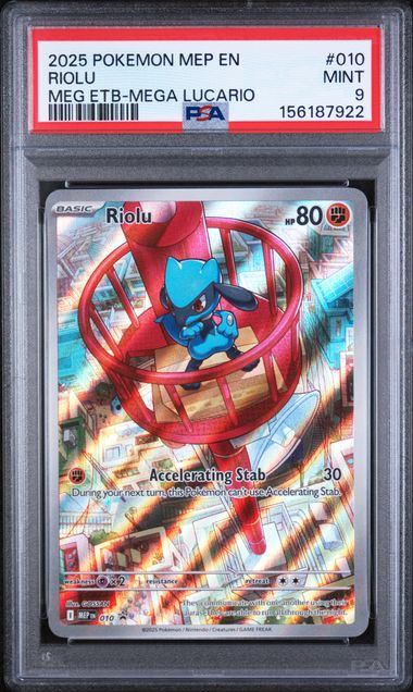 Pokémon: Riolu - 010 - Mega Evoultions ETB Promo - PSA 9 - VGMX