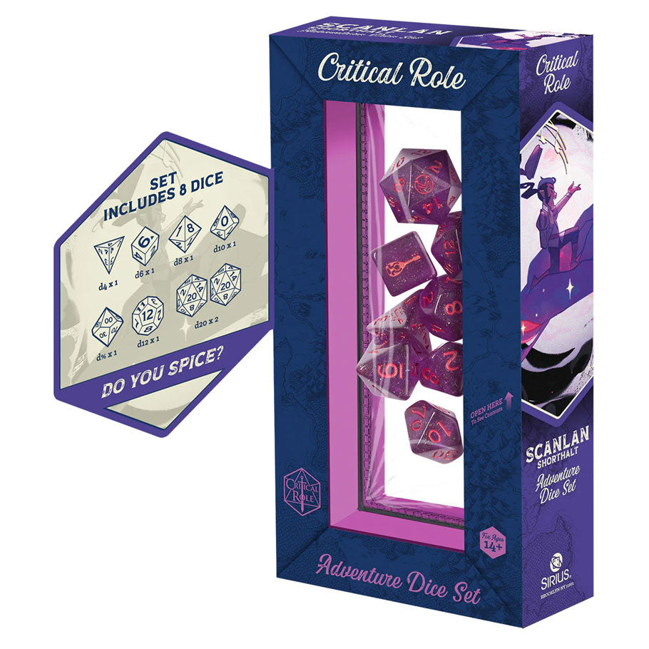 7-Set Vox Machina Adventure Dice: Scanlan Shorthalt