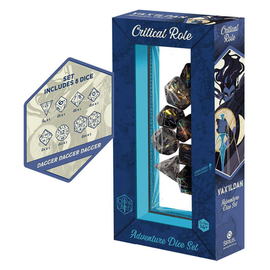 7-Set Vox Machina Adventure Dice: Vax’ildan