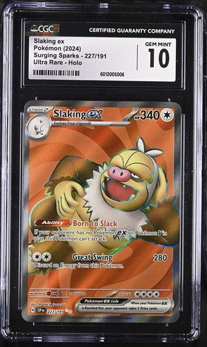 Slaking ex - Surging Sparks - Ultra Rare - GEM MINT 10