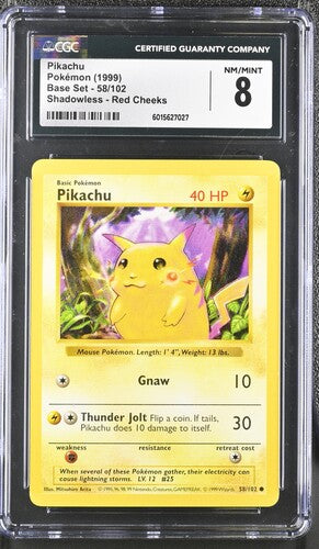 CGC 8 Pikachu [Shadowless Red Cheeks] #58 - Base Set