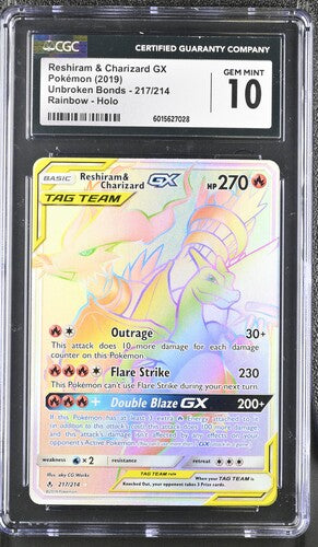 CGC 10 Reshiram & Charizard GX 217/214 - Unbroken Bonds