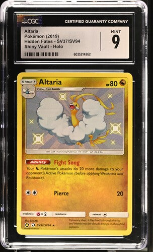 Pokemon: Altaria - SV37/SV94 - Hidden Fates - CGC 9 - VGMX