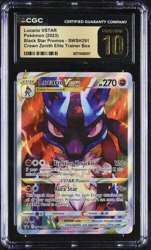 Pokemon: Lucario VSTAR - SWSH291 - Blackstar Promos - Crown Zenith ETB - CGC Pristine 10 - VGMX
