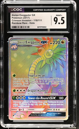 Pokémon: Alolan Exeggutor gx - 118/111 - Crimson Invasion - CGC 9.5