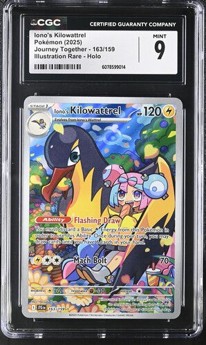 Pokemon: Iono's Kilowattrel - 163/159 - Journey Together - CGC 9