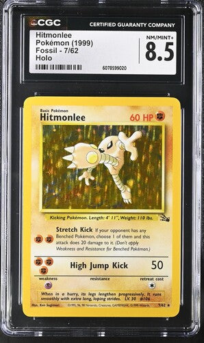 Pokemon: Hitmonlee - 7/68 - Fossil - CGC 8.5