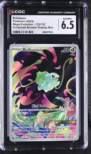 Pokemon: Bulbasaur - 133/132 - Mega Evolution Enhanced Box Topper - CGC 6.5