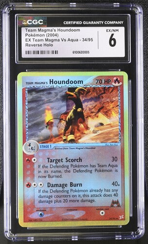 Pokemon: Team Magma's Houndoom - Ex Team Magma Vs Aqua - 34/95 - CGC 6