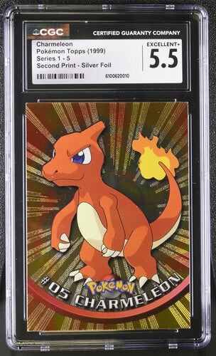 Pokemon: Charmeleon - Silver Foil - Pokemon Topps - CGC 5.5