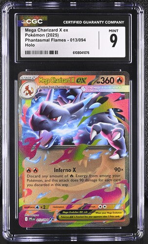 Pokemon: Mega Charizard X ex - 013/94 - Phantasmal Flames - CGC 9