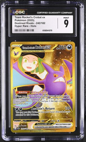Pokemon: Team Rocket's Crobat ex - 242/182 - Destined Rivals - CGC 9
