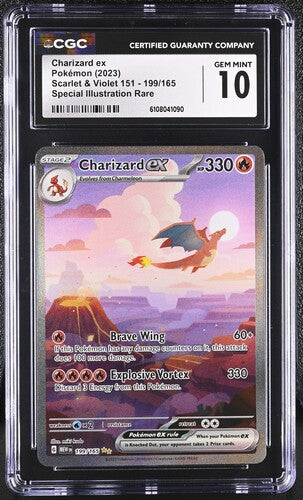 Pokemon: Charizard ex - 199/165 - Scarlet & Violet 151 - CGC 10