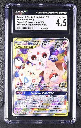 Pokémon: Togepi & Cleffa & Igglybuff GX - 143a/236 - SM Promo - CGC 4.5 - VGMX