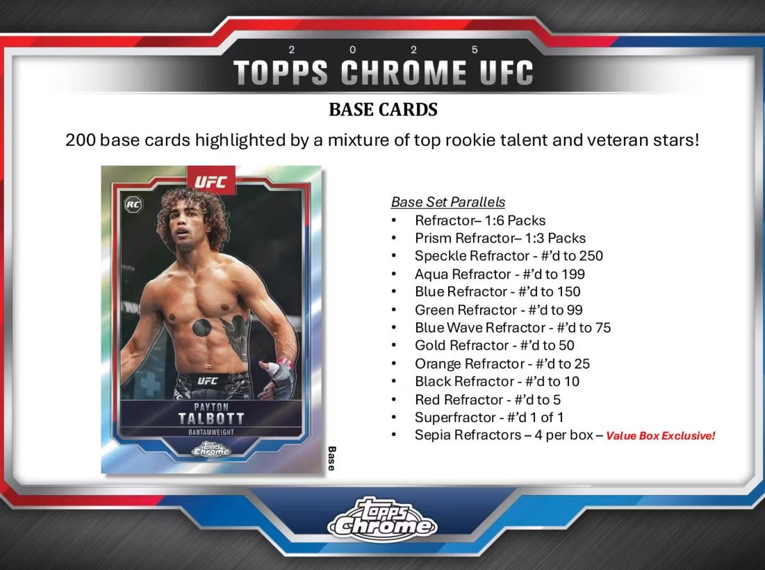 2025 Topps Chrome UFC Blaster Box - VGMX