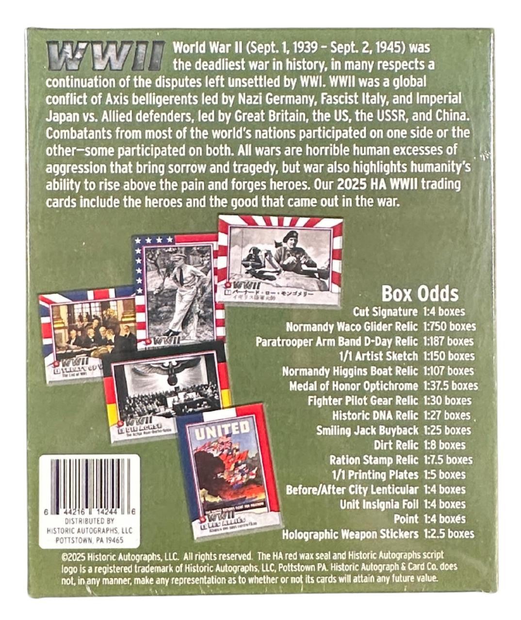 2025 Historic Autographs: WWII Hobby Box
