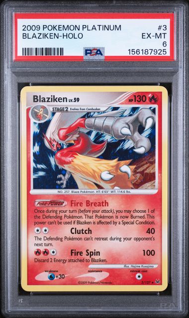 Pokémon: Blaziken - 3/127 - Platinum - PSA 6 - VGMX