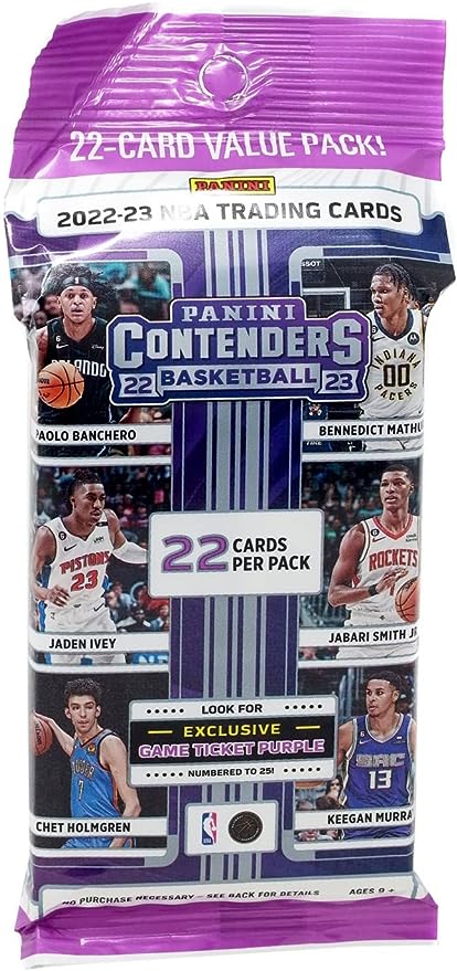 2022-23 Panini Contenders NBA Basketball Jumbo Cello Fat Value Pack - 22 Trading Cards Inside