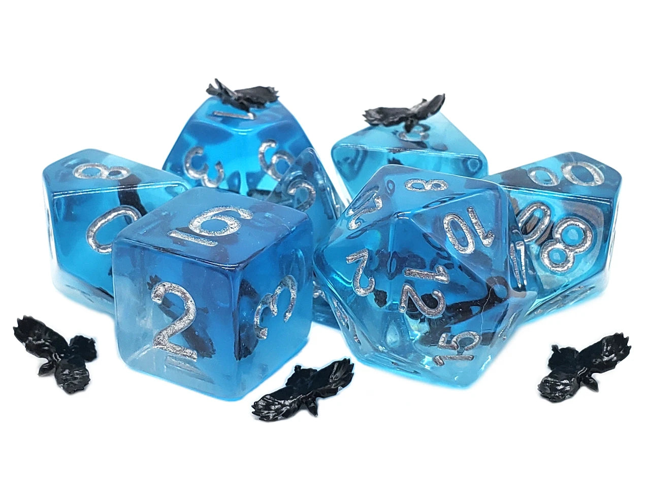 Old School 7 Piece DnD RPG Dice Set: Animal Kingdom - Bird of Prey - VGMX
