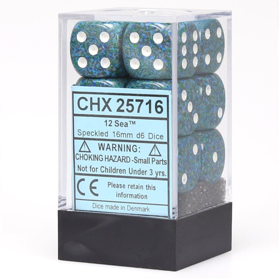 d6 Cube 16mm Speckled Sea - VGMX